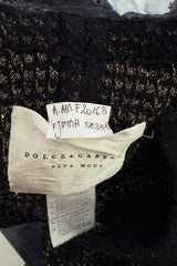 Extraordinary Rare Fall 2016 Dolce & Gabbana Alta Moda Couture Gold Tweed & Lace Covered Jacket & Skirt Suit Set