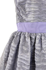 Elegant Late 1950s Sybil Connolly Couture Pale Lavender Pleated Linen Strapless Dress w Shawl