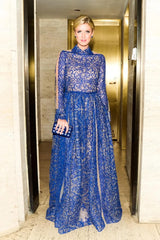 Phenomenal Fall 2013 Valentino by by Maria Grazia Chiuri & Pierpaolo Piccioli Runway Look 54 Dusty Blue Lace Dress