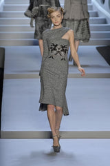 Rare Fall 2007 Christian Dior by John Galliano Runway Look 19 Beaded One Shoulder Dress