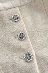 Cruise 2012 Chanel by Karl Lagerfeld Runway Look 8 Ivory Suit w Jewels, Sequin Details & Silver Thread