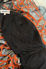 Ultra Rare 1990s Paco Rabanne Haute Couture Metallic Silver & Coral Dress w Chainlink Top & Headpiece