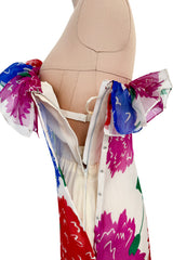 Iconic Spring 1984 Hubert de Givenchy Haute Couture Runway Silk Chiffon Strapless Dress & Coat Set