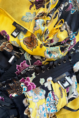 Incredible Spring 2003 Roberto Cavalli Light as Air Printed Silk & Silk Chiffon Maxi Skirt, Top & Corset Set