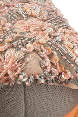 Documented 1960s Tiziani Couture by Karl Lagerfeld Peach Silk Plunge Dress w Matching Feather Cape