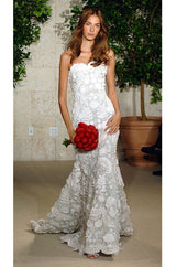 Spring 2008 Oscar De La Renta Black Embroidered Beaded Ribbon Work Floral Silk Organza Dress