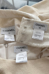 Cruise 2012 Chanel by Karl Lagerfeld Runway Look 8 Ivory Suit w Jewels, Sequin Details & Silver Thread