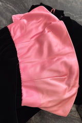 Gorgeous & Chic Fall 1984 Givenchy by Hubery de Givenchy Haute Couture Strapless Pink Silk & Black Velvet Dress