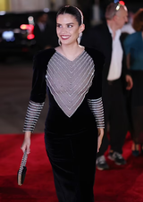 Incredible Fall 1986 Valentino by the Original Mr. Valentino Black Velvet Dress w Rhinestone Insets