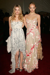 Important Fall 2003 Alexander McQueen 'Scanners" Runway Look 55 White Silk Corset Dress w Silver Sequins & Embroidery