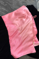 Gorgeous & Chic Fall 1984 Givenchy by Hubery de Givenchy Haute Couture Strapless Pink Silk & Black Velvet Dress