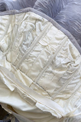 Elegant Late 1950s Sybil Connolly Couture Pale Lavender Pleated Linen Strapless Dress w Shawl