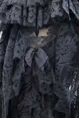 Extraordinary Fall 2008 Chanel by Karl Lagerfeld Blue Lace & Chiffon Dress & Cape Set