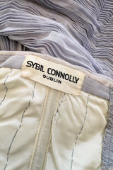 Elegant Late 1950s Sybil Connolly Couture Pale Lavender Pleated Linen Strapless Dress w Shawl