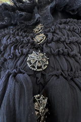 Extraordinary Fall 2008 Chanel by Karl Lagerfeld Blue Lace & Chiffon Dress & Cape Set