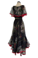 Prettiest Spring 2022 Valentino by Pierpaolo Piccioli Runway Look 88 Recreation of 1971 Dress in Floral Silk Chiffon