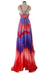 Gorgeous Spring 2015 Emilio Pucci by Peter Dundas Runway Look 36 Tie Dye Beaded Silk Chiffon Dress