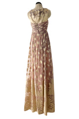 Spring 2006 Bill Blass by Michael Vollbracht Runway Gold & Pale Lavender Halter Dress