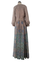 Chic Cruise 2020 Christian Dior by Maria Grazia Chiuri Runway Look 107 Metallic Print Dress w Full Sleeves