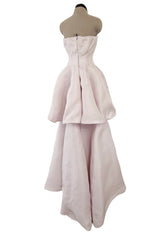 Outstanding 2014 Christian Dior by Raf Simons Strapless Palest Soft Pink Dress w Tiered Skirting