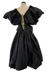 Important Fall 2009 Junya Watanabe Runway Look 29 Black Padded Nylon Dress w Gold Chain Detailing