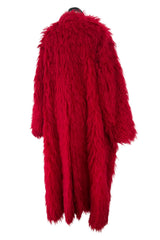 Pre-Fall 2019 Valentino by Pierpaulo Piccioli Runway Look 4 Oversized Shaggy Red Mohair Coat