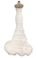 Divine Spring 2010 Oscar de la Renta Bridal Collection Strapless Ruffled Silk Organza, Silk Chiffon & Net Wedding Dress