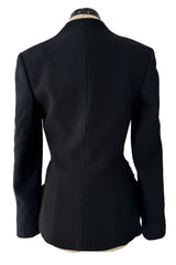 Fabulous Fall 2008 Christian Dior Black Meticulously Tailored Bar Jacket w Beaded Hip Detailing