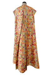 Amazing 1960s Arnold Scaasi Couture Gold Metallic Vest / Sleeveless Evening Coat