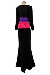 Spring 2002 / Fall 1984 Yves Saint Laurent Haute Couture Final Collection Black Silk Chiffon Dress