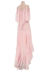 Spring 2005 Chanel by Karl Lagerfeld Runway Softest Pale Pink Floating Silk Chiffon Dress