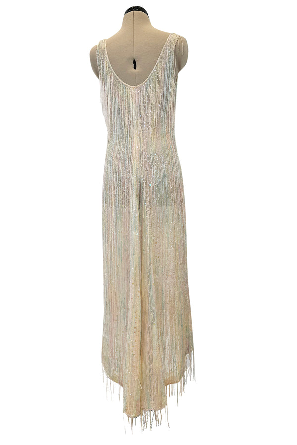 Spectacular Halston Resort 1982 Beaded Fringe Dress