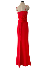 Prettiest Spring 2003 Original Valentino Runway Look 64 Red Silk Dress w Silk Chiffon Ties