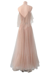 Fall 2016 Valentino by Pierpaolo Piccioli & Maria Grazia Chiuri Net Dress w Silver Sequin & Beads