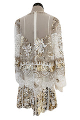 Beautiful Spring 2020 Valentino by Pierpaolo Piccioli Densely White & Gold Sequin Dress