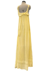 Ethereal 2000s Christian Dior by John Galliano Pale Yellow Silk Chiffon Dress w Barely There Bodice