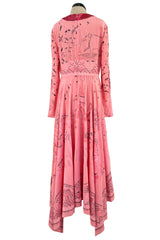 Spring 2017 Valentino by PierPaolo Piccioli Runway Look 12 Zandra Print Pink Silk Dress