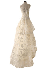 Dreamy Pre-Fall 2015 Oscar de la Renta Look 36 Metallic Gold Applique & Ivory Net Dress