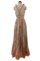 Spectacular Spring 2019 Christian Dior by Maria Grazia Chiuri Look 86 Gold Thread & Silk Dress
