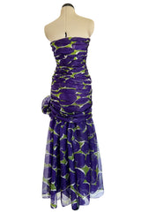 Yves Saint Laurent Spring 1984 Runway Strapless Silk Organza Dress
