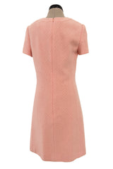 Chic Little Fall 2001 Chanel by Karl Lagerfeld Runway Pastel Pink Dress w Fully Sequin Front