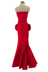 Modern Valentino by Pierpaolo Piccioli Homage to the Fall 2004 Runway Look 53 Strapless Red Silk Dress