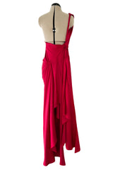 Gorgeous Pre-Fall 2010 Yves Saint Laurent by Stefano Pilati Red Bias Cut One Shoulder Dress
