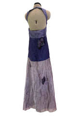 Prettiest Spring 2009 Emporio Armani Runway Finale Look 91 Purple Dress w Elaborately Beaded Butterfly Appliques