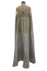 Dreamy Spring 2019 Oscar de la Renta by Laura Kim & Fernando Garcia Runway Look 57 Gold Silver Bead Caftan Dress