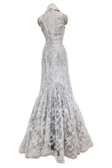 Exquisite 2011 Rodarte One Off Custom Made Silver & Lace Vogue / Kate Moss Editorial Dress