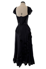 Fall 2005 Christian Dior by John Galliano Runway Look 51 Black Pleated Corset Dress