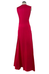 Chic Spring 2008 Alexander McQueen Red Silk Dress w Front Plunge & Knot Detailing