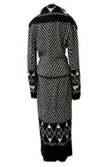 Exquisite & Rare Fall 1999 John Galliano Mohair Angora Printed Jacket Skirt Suit