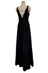Fall 2012 Valentino by Pierpaolo Piccioli & Maria Grazia Chiuri Black Silk Dress w Front Plunge